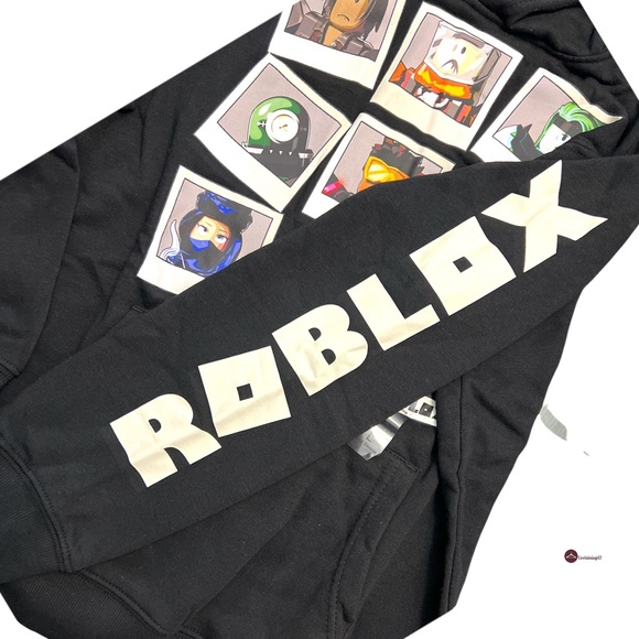 Licensed ROBLOX Graphic Action Figure Pull Over Long Sleeve Hoodie Sweatshirt - Picture 6 of 9
